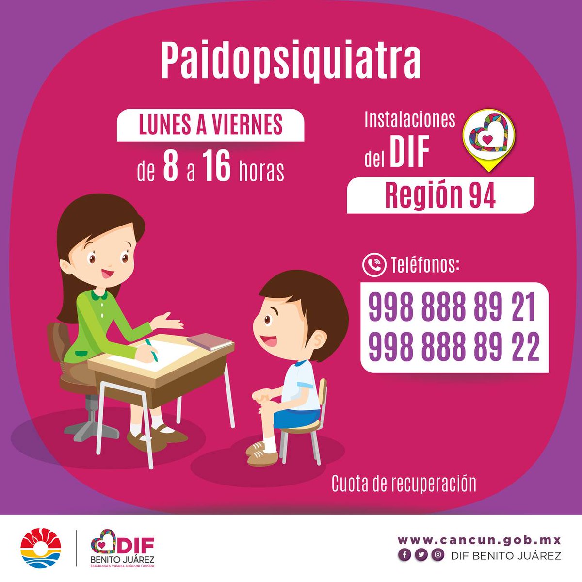 Si requieres alguno de estos servicios, acércate a nuestras instalaciones en la Región 94.
📍 bit.ly/DIFBJ

Brindamos atención para toda tu familia. 👨‍👩‍👧‍👦