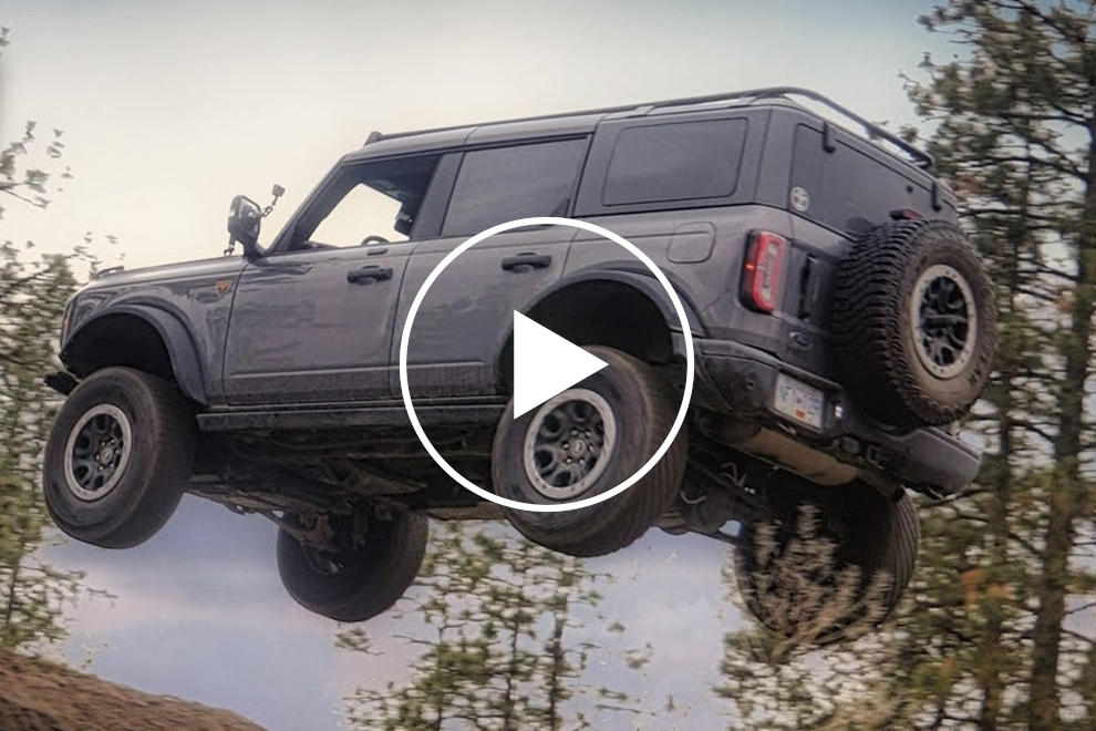 Watch A <a href="/Ford/">Ford Motor Company</a> Bronco Badlands Stick A 43-Foot Jump. This is badass, especially considering the driver is handicapped. #offbeat #offroad #video Read: car.bz/si964f2