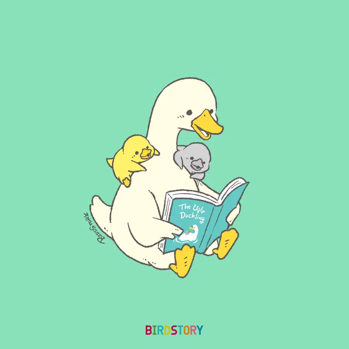おはようございます。
本日は4月2日、デンマークの童話作家のアンデルセンの誕生日であることから、こどもの本の日とのことです📕
#BIRDSTORY 
#こどもの本の日 #アヒル #白鳥 