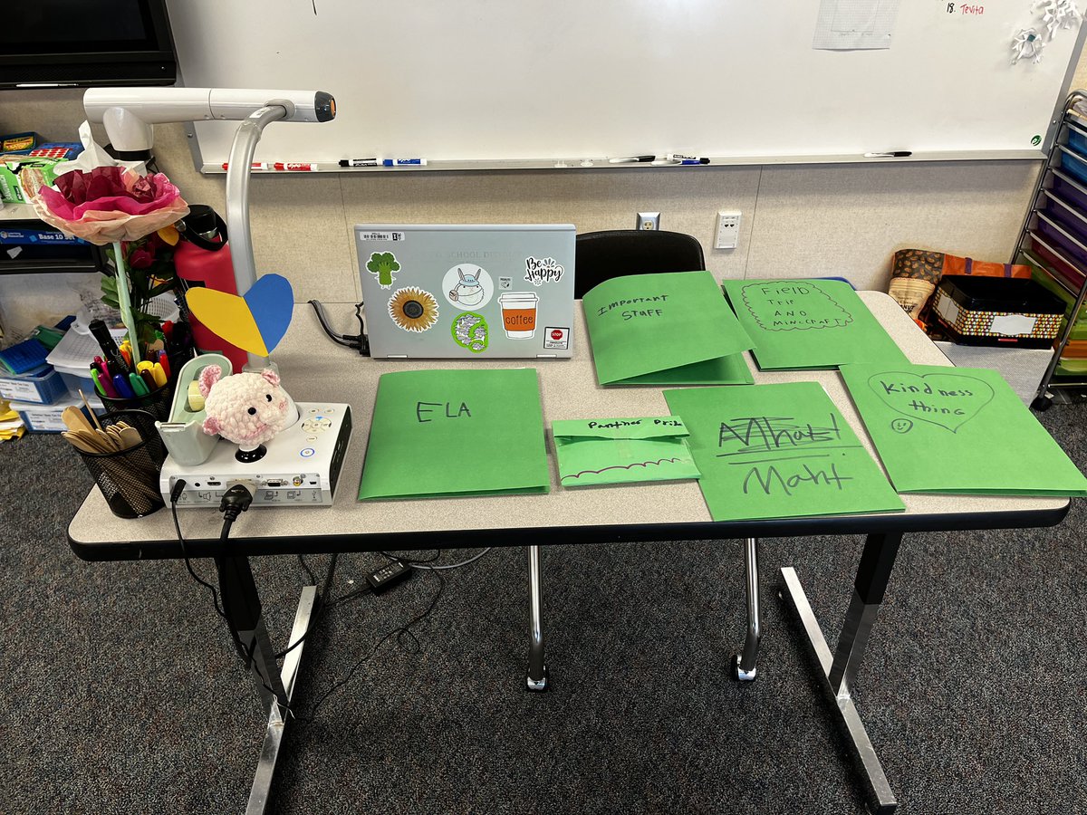 Friday during choice time: a group of kids asked if they could clean my (very messy) desk. They decided to organize everything & put it in folders with labels. (“No more paper on your desk!” 😳) They also told me I’m very messy (true 😭). Thank goodness I have them! 😂