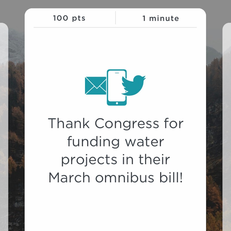 MyClimateApp's tweet photo. ACTION OF THE DAY: Thank Congress for funding water projects in their March omnibus bill!

To take this action and thousands of others, download the Climate Action Now app!