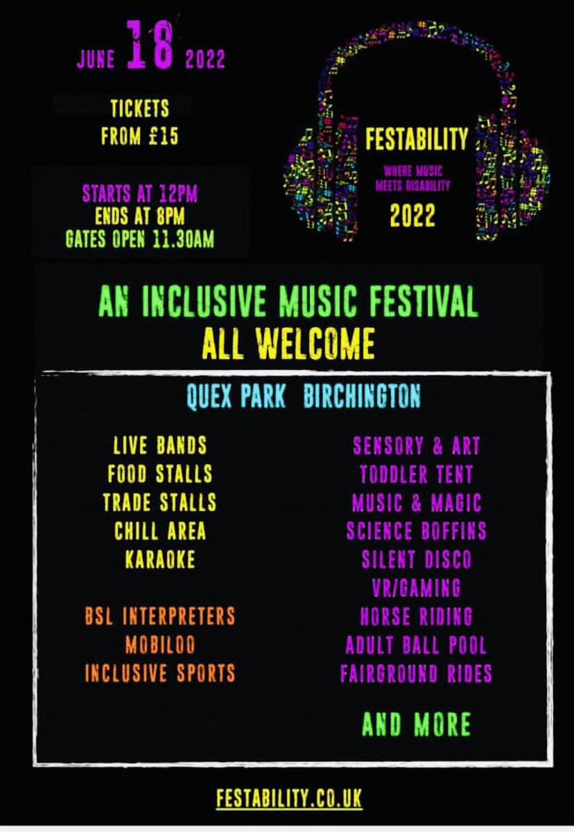 We are a sponsor of <a href="/festability/">Festability</a> and we are going to be in attendance on 18 th June we are very excited , the biggest inclusive music festival in the UK
Check out what the noise is about here 

festability.co.uk

#festival
#reasonableadjustments
#inclusion