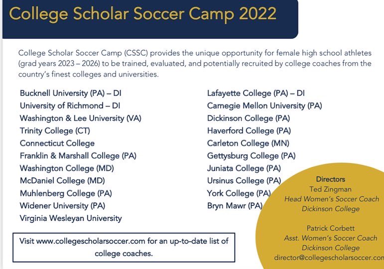 cssoccercamp's tweet photo. This is no April Fools prank! We are extending our March pricing through the weekend! Sign up today to work with some amazing coaches from some of the best colleges and universities in the country! Link in bio! #cssc22 #ncaawomenssoccer #ncaasoccer #highacademics #collegesoccer https://t.co/QSTeLIoWbL