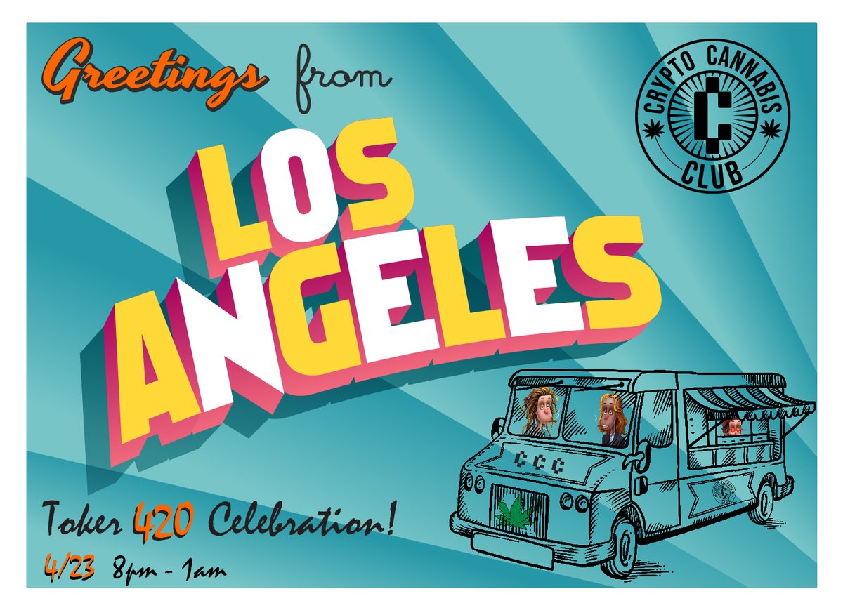 We will be celebrating 420 in LA on 4/23/2022! 💨 

Please fill our our RSVP form in discord by 4/11 if you are serious about attending the event 💯 

See you in LA!
#CCC #Tokertakeover