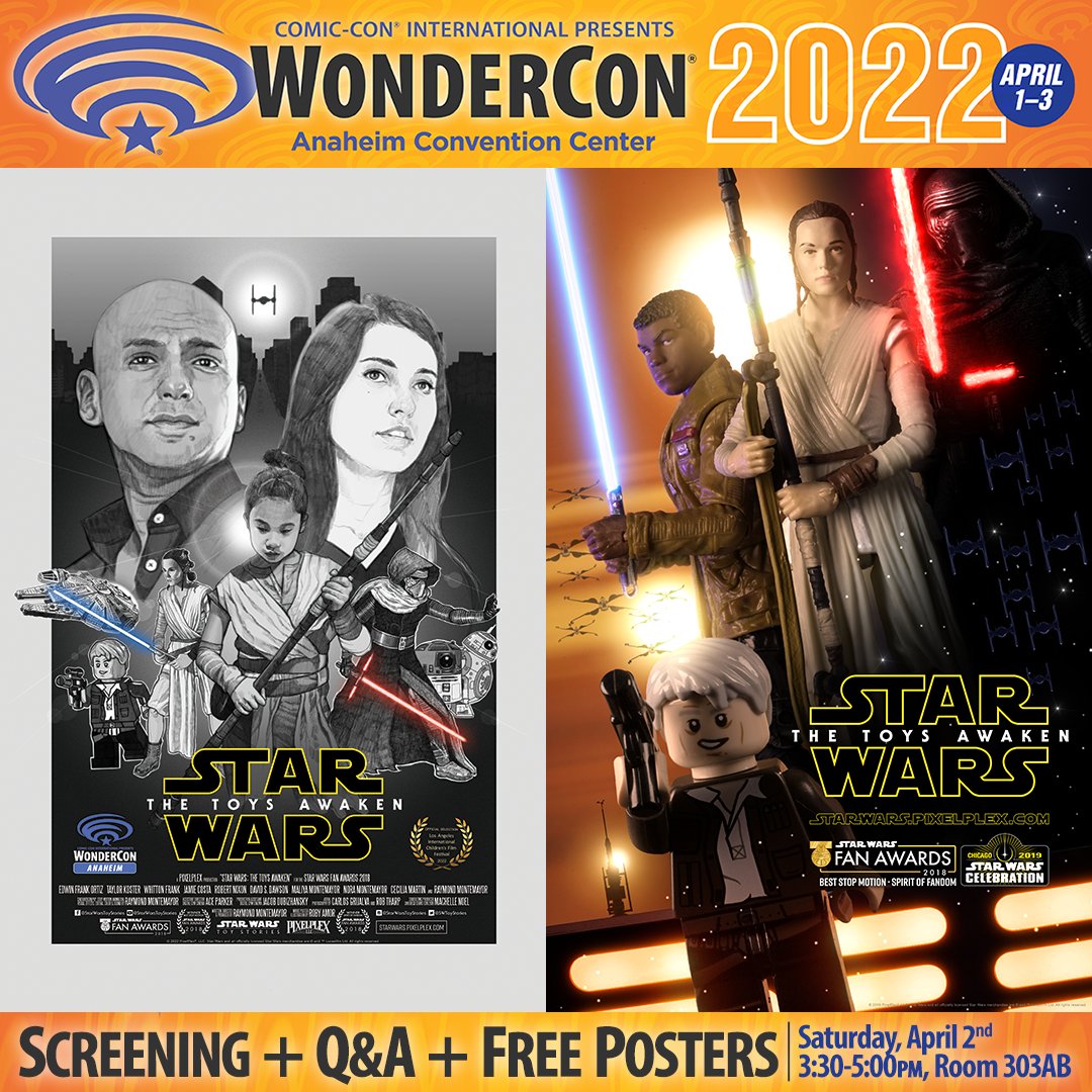 Hello there! Here are the two 11" x 17" posters I'm passing out at our screening and Q&amp;A at <a href="/WonderCon/">WonderCon</a> with the @LAChildrensFilm Festival. I think we're up first. See you there!
• Program #7 | Sat. | 3:30-5:00 pm | Room 303AB
#WonderCon #FilmFestival #StarWars #ShortFilm