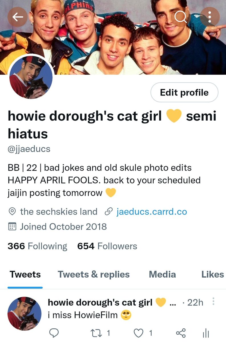 jjaeducs's tweet photo. immortalizing howie dorough's cat girl https://t.co/6iytuR2iev