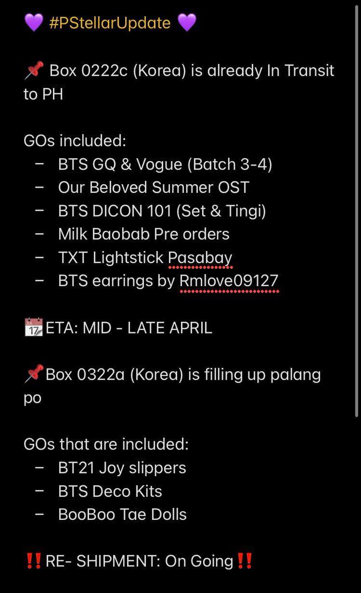 PurpleStellarPH's tweet photo. #PStellarUpdate
Helloooo! Please see latest updates as of April 2, 2022.
Feel free to DM us for questions/clarifications. π https://t.co/QpQWqNNEKP
