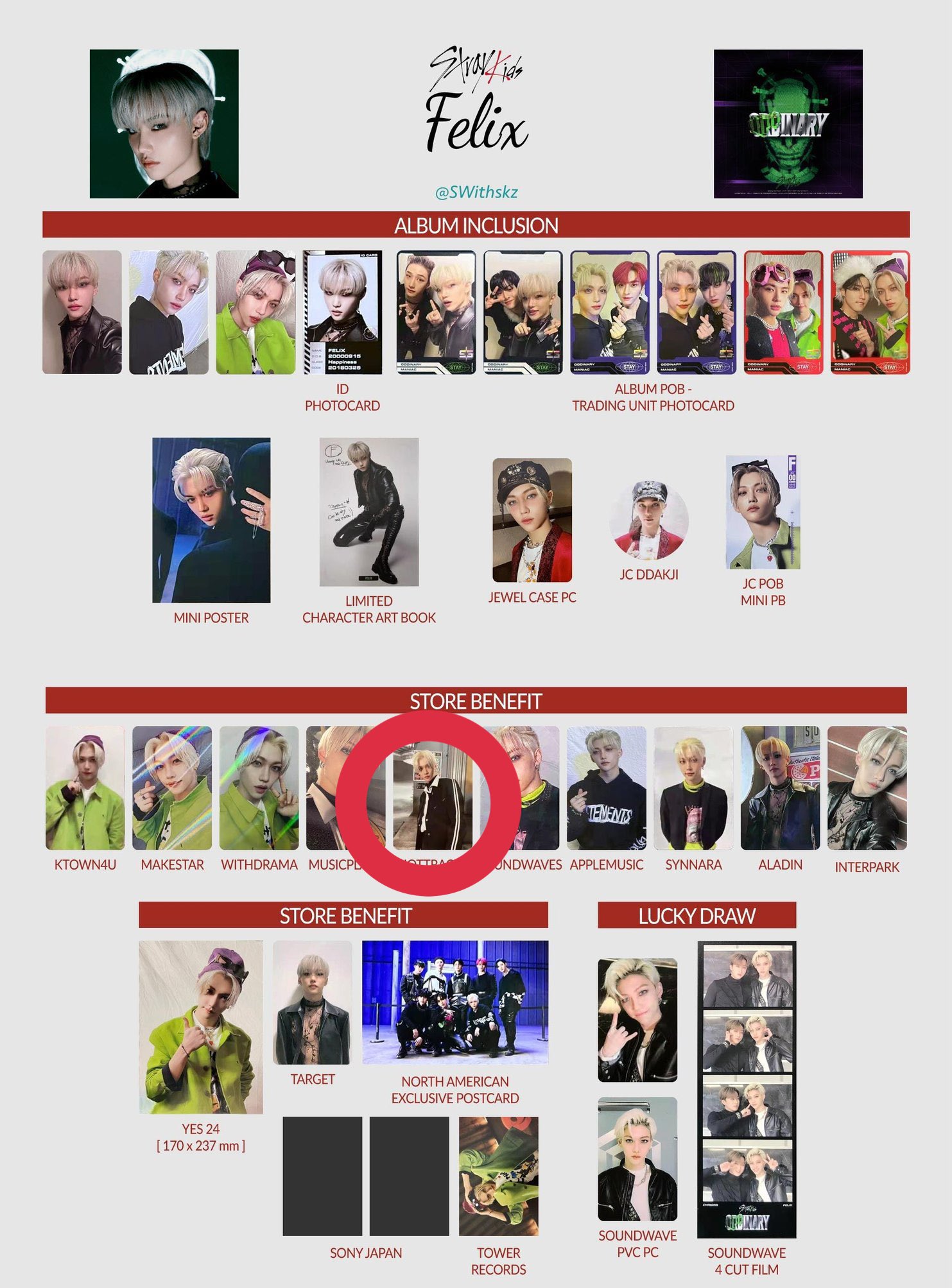 ②straykids oddinary applemusic 特典 トレカ 8枚（StrayKids