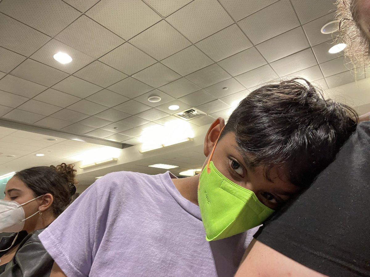 CMSThomas's tweet photo. This poor kid’s been up since dawn. Thanks @SpiritAirlines. I’m beyond disappointed in the helplessness I’m feeling as a mom right now. https://t.co/rUQYQuomBz