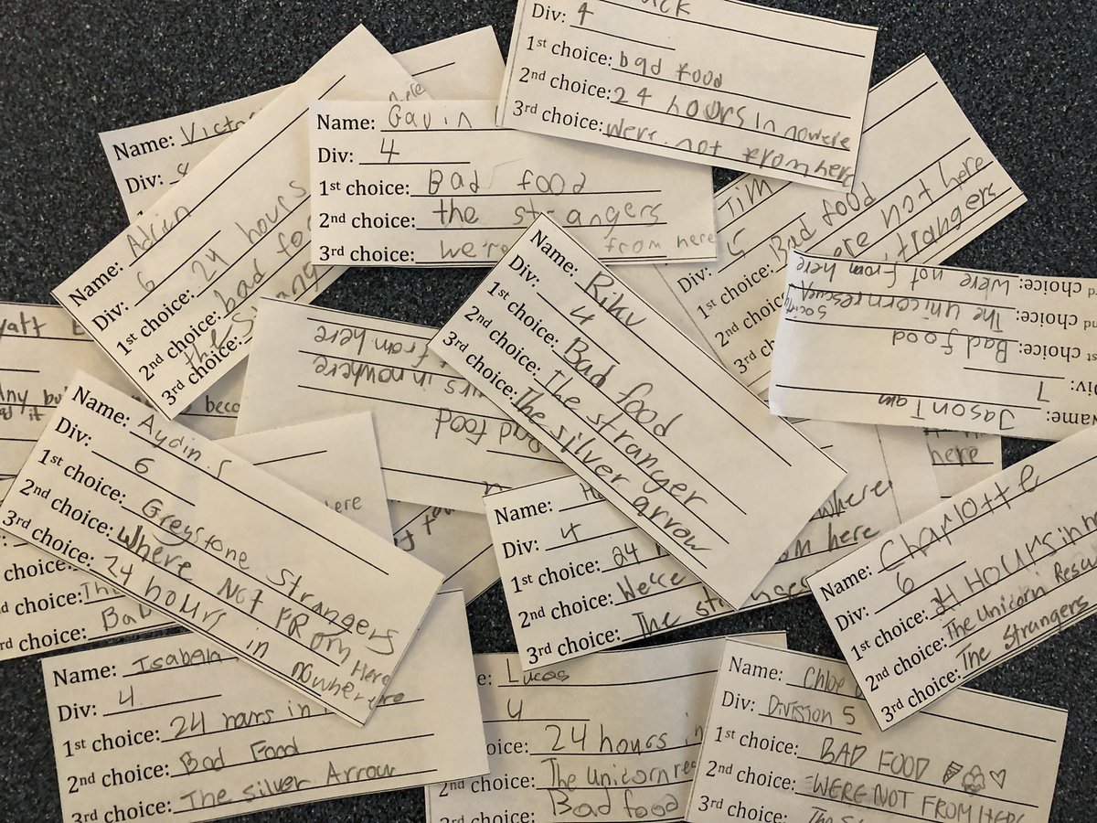 After the longest Reader’s Choice drought there ever was, this week was a little too exciting in Byng’s literary hub! The excitement was palpable with the intermediate book deliveries this afternoon, and the primaries are getting the hang of helping me read the titles! 📚#rtla38