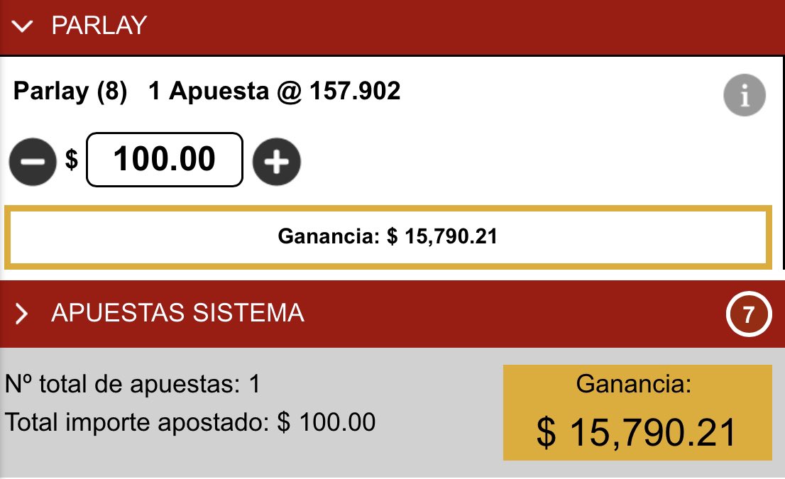 PARLAY SOÑADOR DEL FIN DE SEMANA 

333 RT/LIKES/COMENTARIOS 

Si no se llaga se manda por DM. 

VAMOOOO LPM!!!
