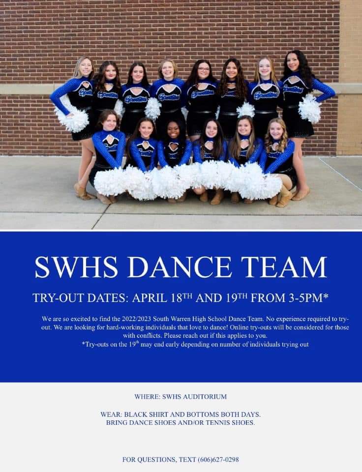 SWHSDance's tweet image. Incoming 7th-12th graders welcome to tryout