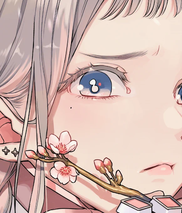 コミティアの表紙絵9割出来〜〜〜🌸 