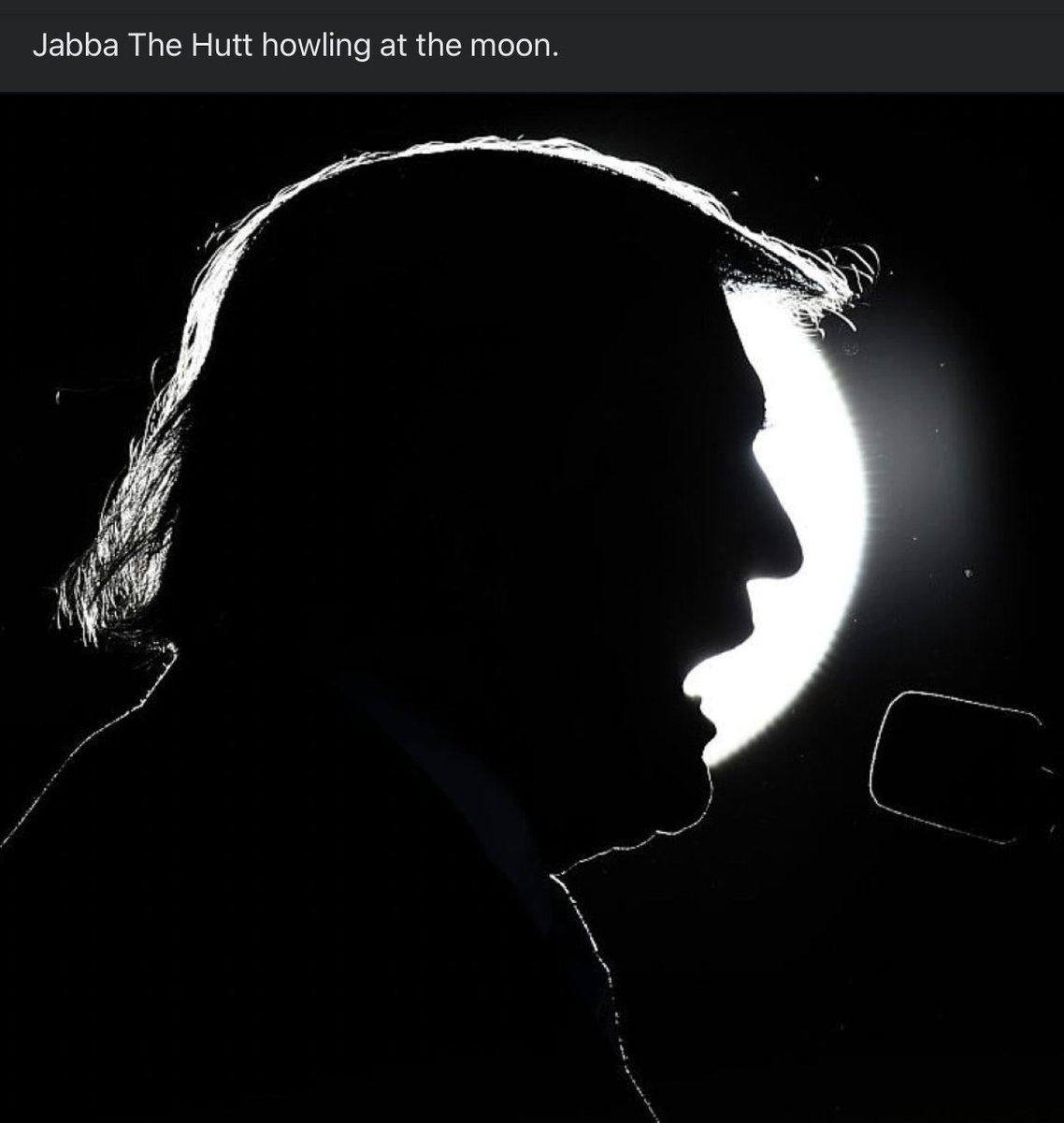 eolake's tweet image. Jabba The Hutt howling at the moon.