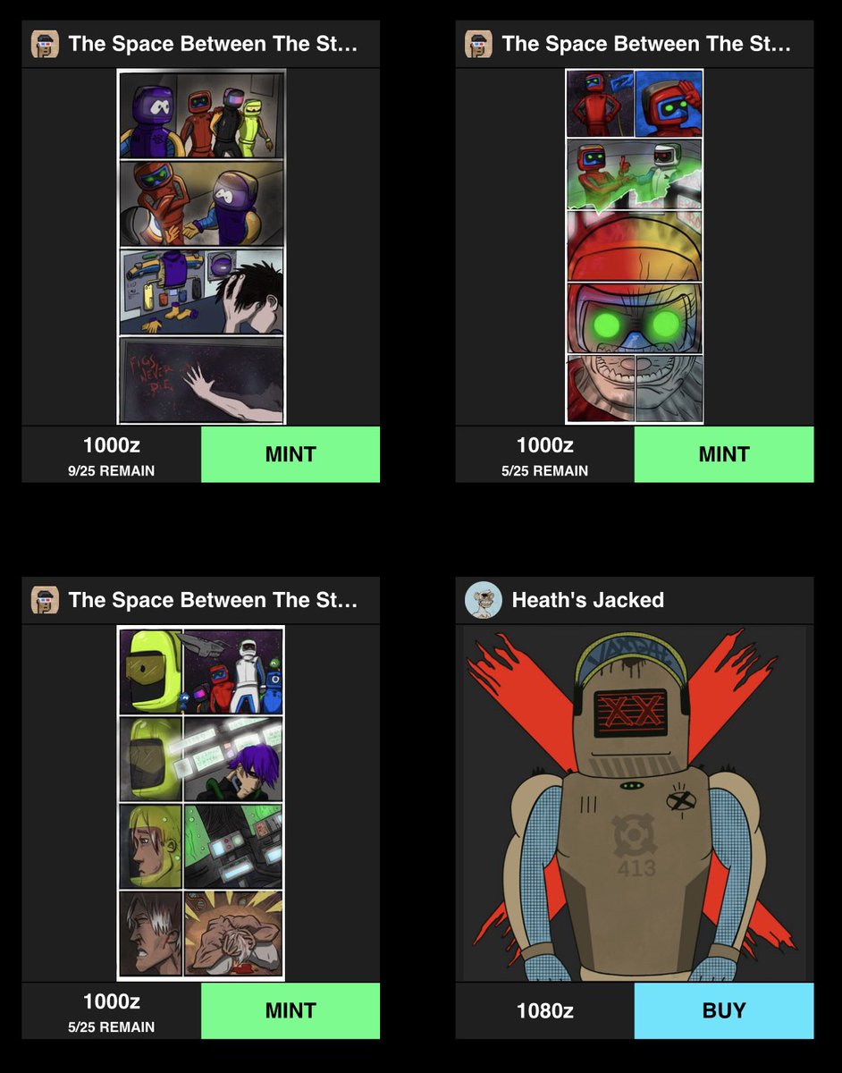 Josh_Backman's tweet photo. 3 pieces still available on the #ZingotMarketplace from todays fresh drop 👀
The Space Between the Stars
Chapters 7, 8 and 9🔥
#NFT #NFTCommunity #qNFT @DOJICREW #XCREW @qNFTHUB @BUILTBYQUANTUM @NicholasCristo #tsbts #dojicrew
https://t.co/XncsaqwCsS https://t.co/9d0wTudMxo