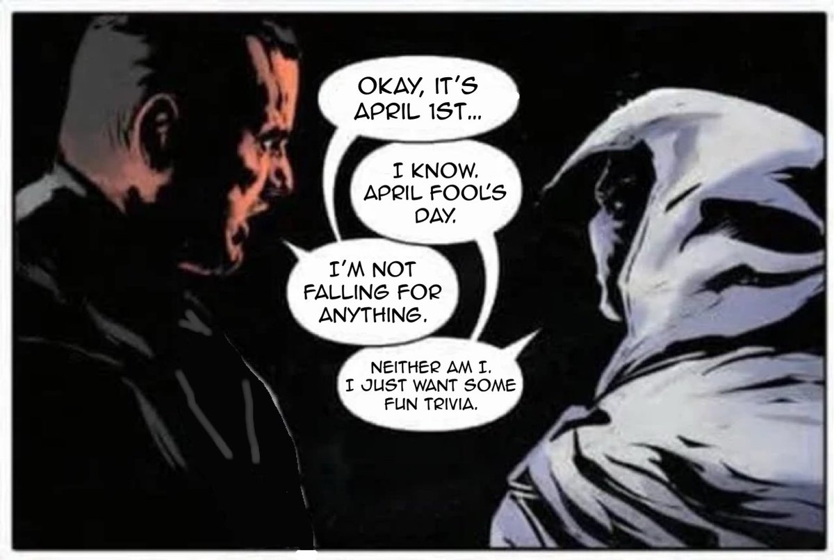 ArguingWMyself's tweet photo. Moon Knight has got personality & THEN some! No foolin’. Here’s some trivia about him. Honest.
https://t.co/aIY7VFPWfF
#FunFridayTrivia #trivia #MoonKnight #Punisher #MarvelComics #the4colorcampaign
#readingisfundamental https://t.co/M6ZBnX3wXo