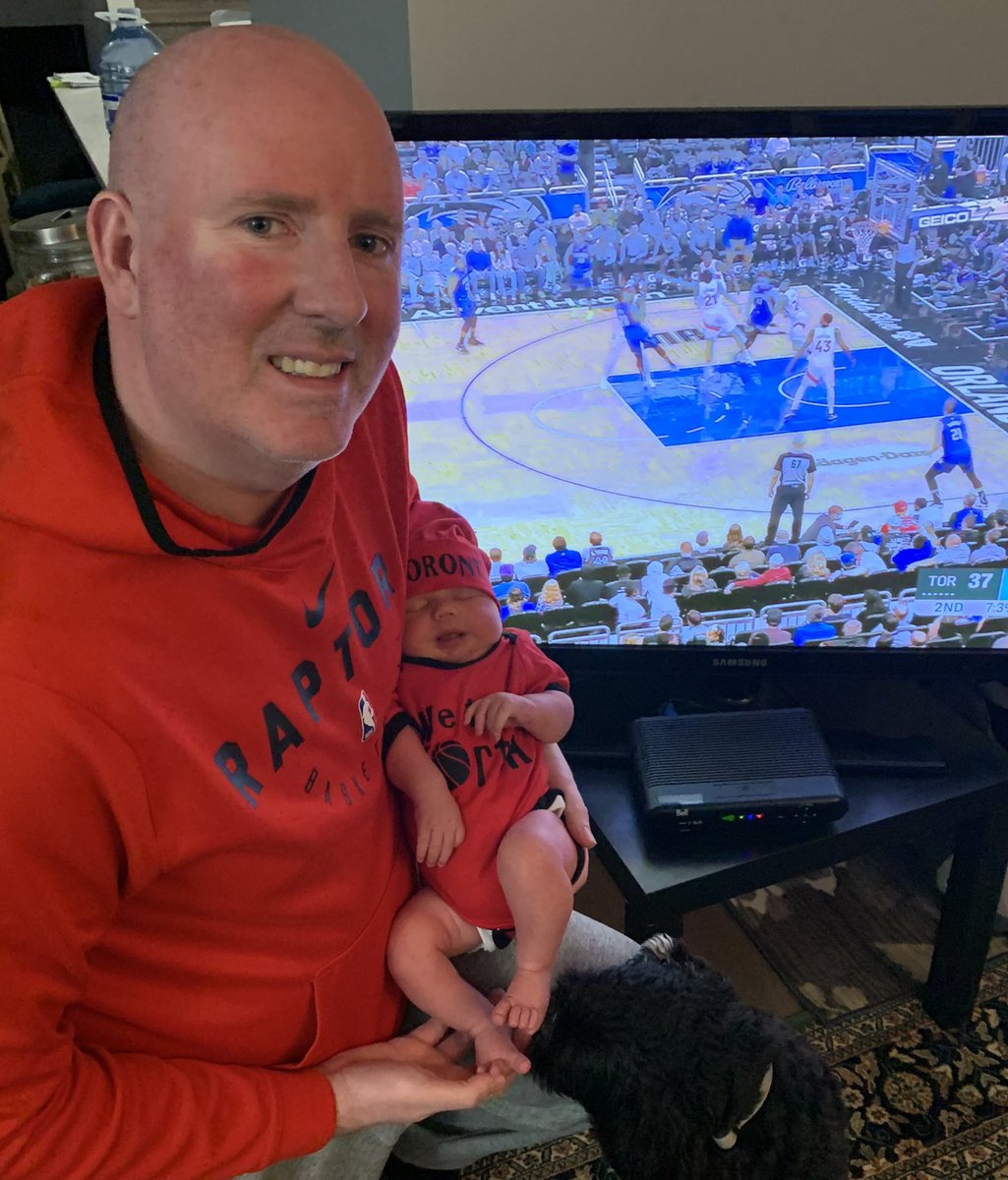 PascaltheR's tweet photo. A fan since day one… or 3. ‘JJ’s first @Raptors game out of the womb #WeTheNorthEnd #tangerinefanangle #spicyp #fansincedayone https://t.co/elEqKgD51r