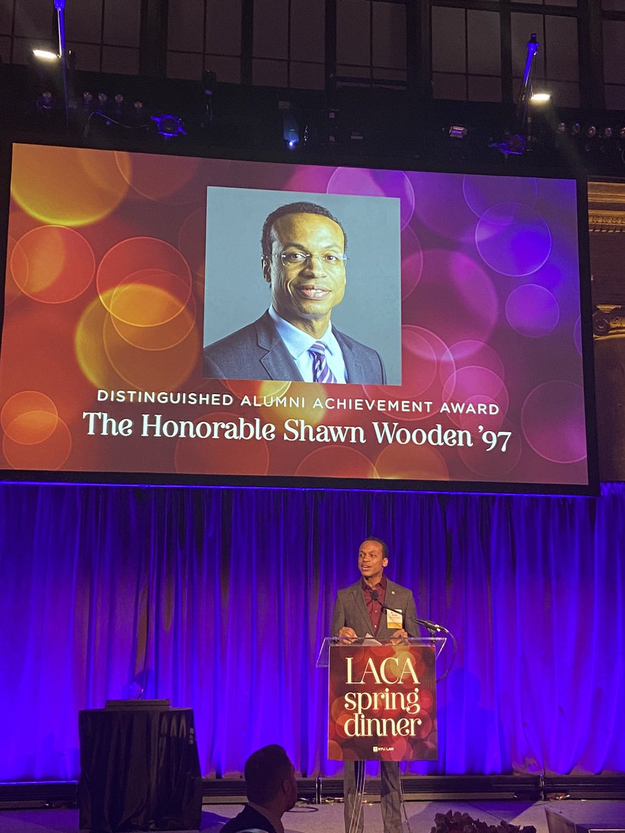 nyuLACA's tweet photo. Honoree @TreasurerWooden expressing his “passion for programs that drive economic justice for everyone. #LiftAsWeClimb #LACASpringDinner2022. https://t.co/YnpfNveB7S