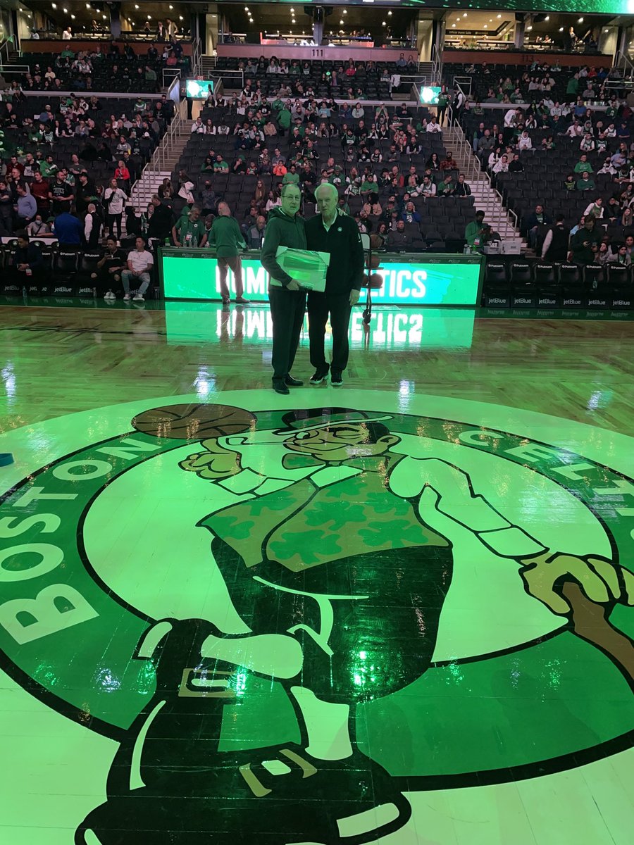 Farewell to NBA Tour stops in Boston where I hooked up with long time mentor, Celtics’ PR honcho Jeff Twiss. Taught me many valuable lessons that allowed me to endure for many years. Jeff one of the best in all of sports. We did not set the pregame mood lighting.