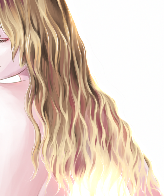 久々にこんなウェイビーな髪描いたよう 