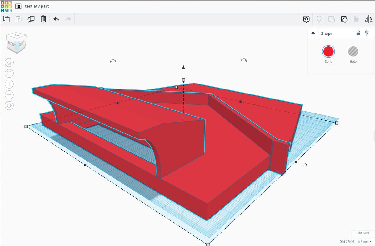 steven_poole68's tweet photo. so, i was asked if i could reproduce this ATV part , i said probably in tinkercad , well that didn't work very well  , so i installed fusion 360 and this is what i came up with in 12 hrs ......... https://t.co/XeeNdLk7Te