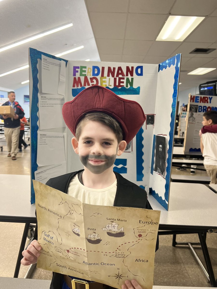 KelsMcShea's tweet photo. 3rd Grade Wax Museum, Ferdinand Magellan coming at ya! #CGEProudPatriots #Mykidsteacherrocks https://t.co/resYjeCYXr