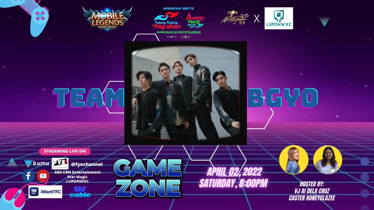 #BGYO | Kung di man ayos ang lagay mo 🎶, don't worry because BGYO gotchu! Makisaya, maki-donate, at kiligin later sa #StarMagicGameZone🎮💫 

#TulongKapamilya 
#AnditoTayoParaSaIsatIsa 

DSWD Authority/Solicitation Permit No DSWD-SB-SP-00026-21 Nationwide, Valid until 052822