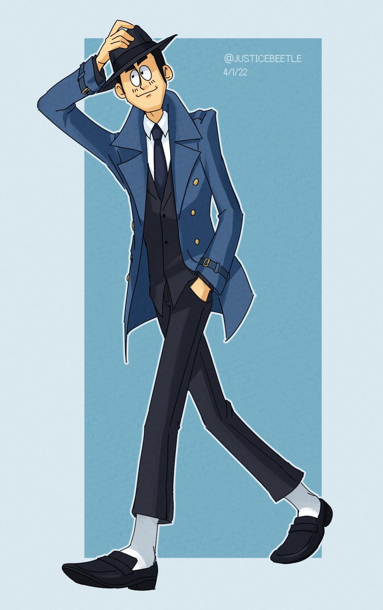 Detective Meekins my favorite thing to draw ... I love him a lot ( #aceattorney )