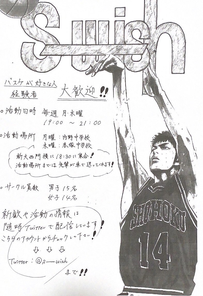 S Wish スウィッシュ 新大バスケサークル S Wish Twitter