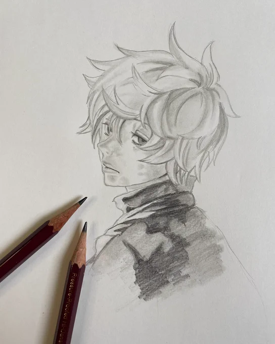画眉丸 模写 鉛筆らくがき60分。 #地獄楽 #画眉丸 #模写