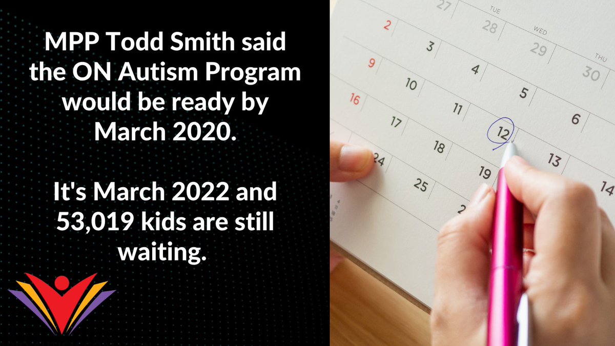 The Ontario Autism Program is LONG OVERDUE. The 53,019 children/youth on the waitlist are losing developmental years they will NEVER get back. 

#50KIsNotOk 
#AutismDoesntEndAtFord 
#NeedsBasedTherapy 
#onpoli
 
<a href="/fordnation/">Doug Ford</a>
@DrFullertonMPP
@ToddSmithPC
<a href="/MacLeodLisa/">Lisa MacLeod</a>
<a href="/JR_Ottawa/">JR_Ottawa</a>