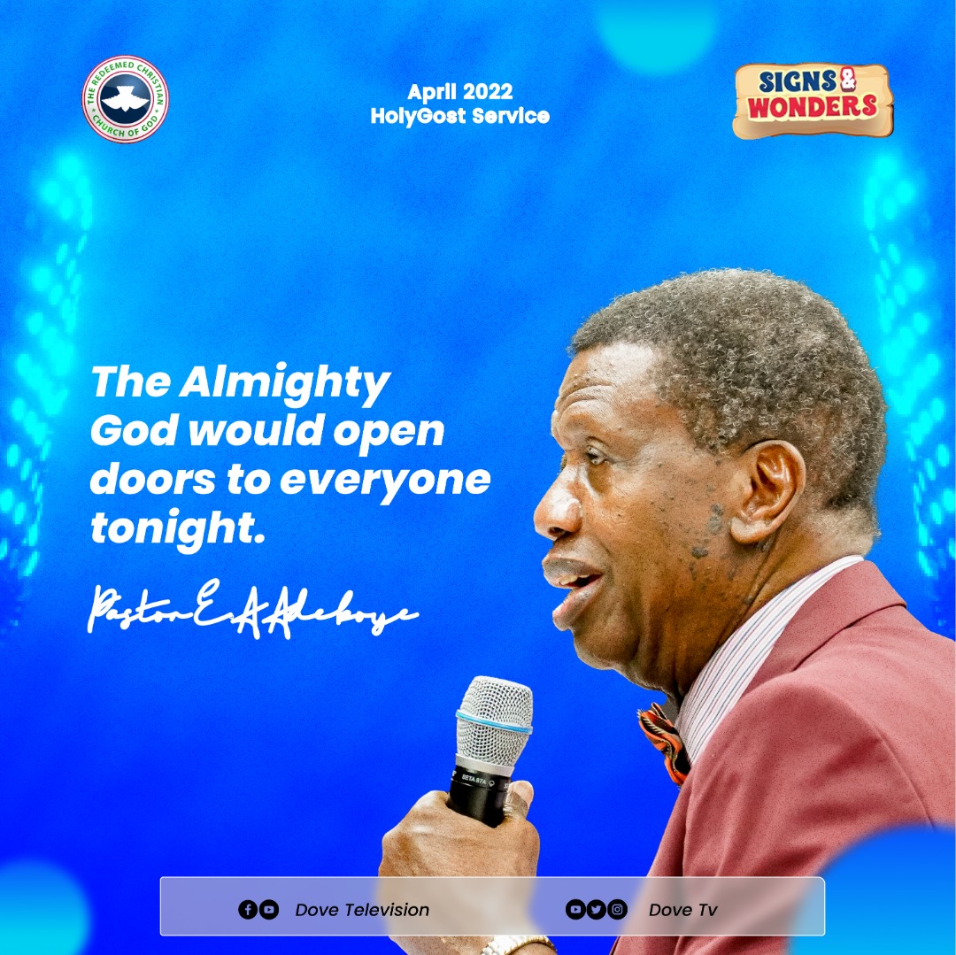 dovetv's tweet photo. #Prayers from Pastor E.A. Adeboye.
#DoveTelevision
#RCCG
#AprilHolyGhostService
#signsandwonders
#children
#OhPrimeTv https://t.co/14QvgIeVLF