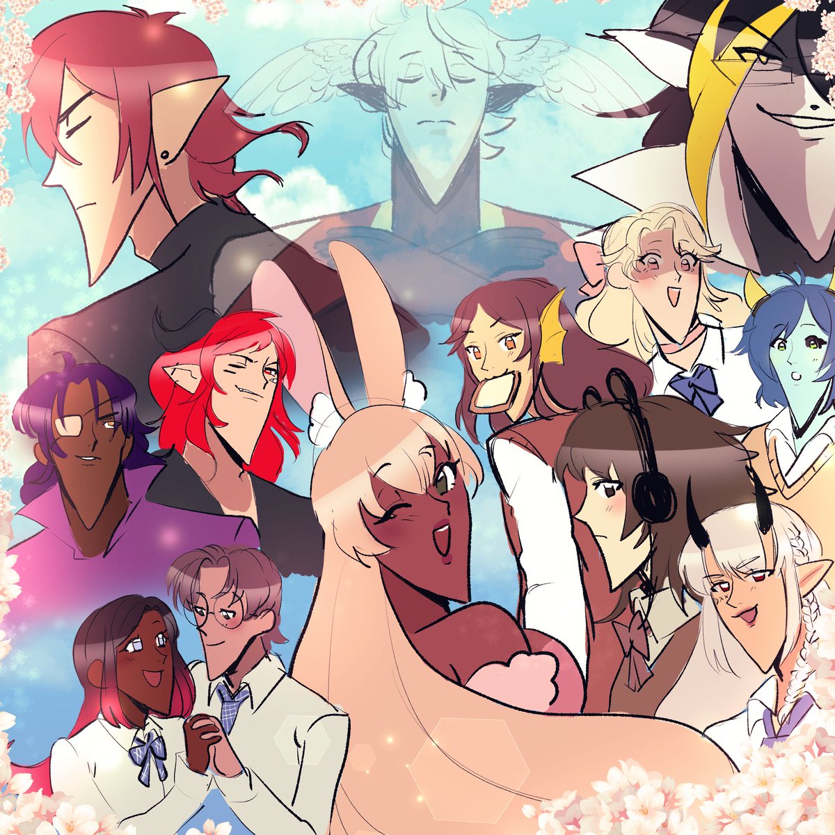 Didn`t know how to title this otome but weare all looking so magnificent Thank you guys for spending this April fools day with me <3 hasn't been a good day but hope I could make someone's better!!! sad I couldn't fit everyone :,^(