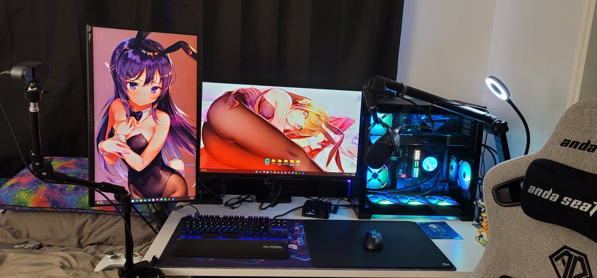 HiddenJuJuBeast's tweet photo. Almost ready to go live! 

#twitchstreamer #bunnygirlsenpai #UltimateSetup https://t.co/hdlfJiSdGm