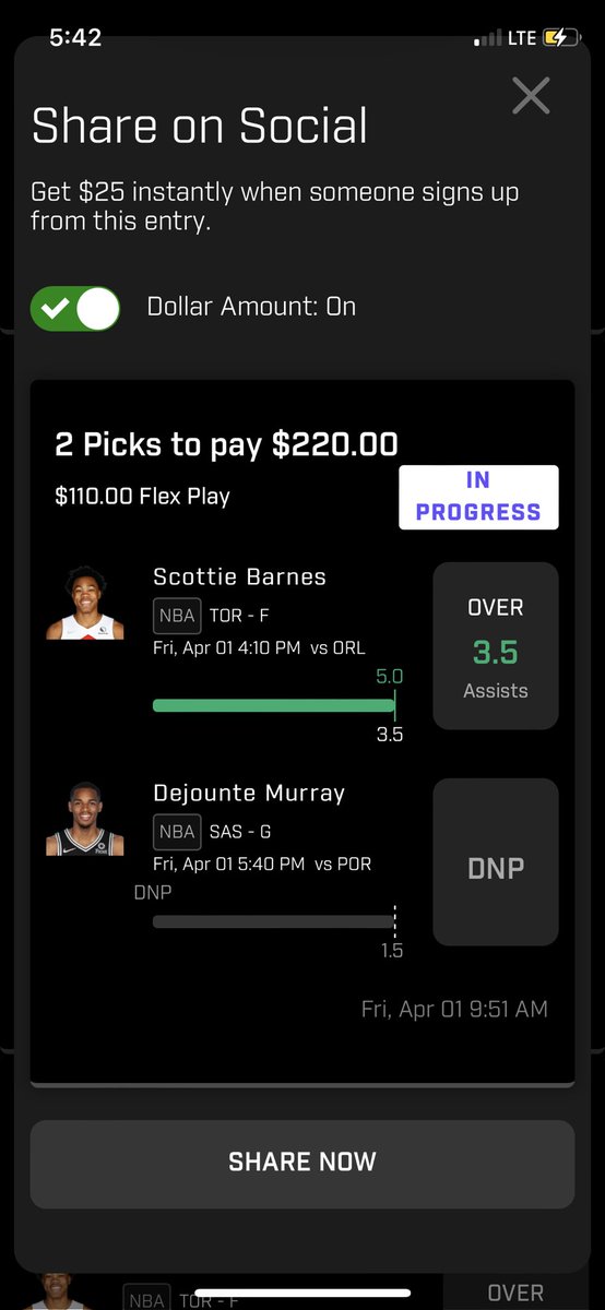 PrizepicksD's tweet photo. Murray is a DNP but we still hit 1.5X our money!! Lock of the day hit #PrizePicks https://t.co/9JTaYOIdo5