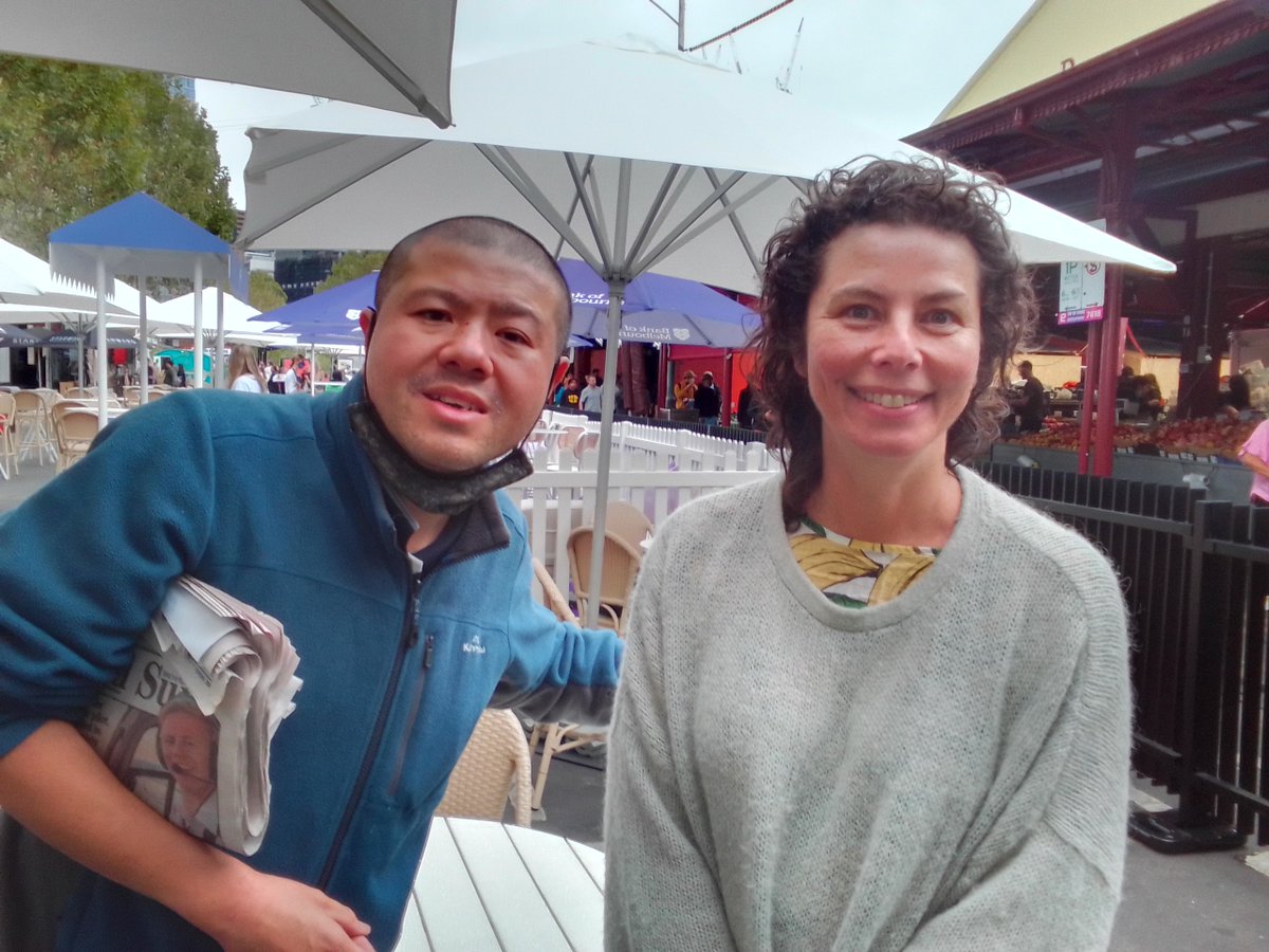 kennythedoosra's tweet photo. Thanks @danivalent from @DirtyLinenPod ambassador @fareshare_aus 4 coming &amp; meeting U #mysteryboxchallenge @Melbfoodandwine @VicMarket 4 @fareshare_aus 2 day it was gr8 meeting U there. #mfwf #fareshare #fareshareaus #vicmarket #dirtylinenpodcast #danivalent. https://t.co/OAXlMH4yd3