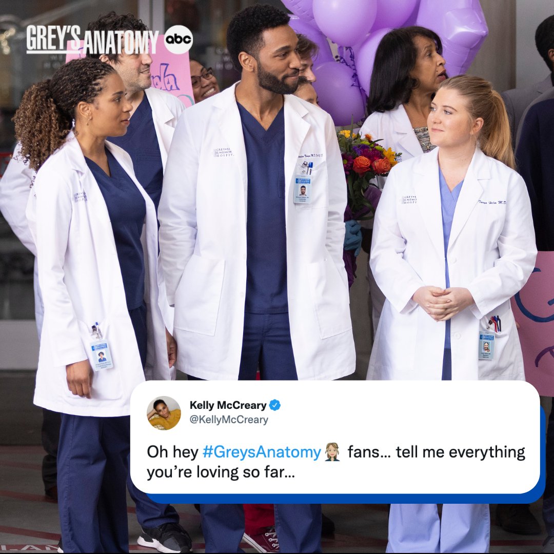 GreysABC's tweet photo. What have you been loving about season 18, #GreysAnatomy fans? Let us know below and Stream on Hulu to make sure you haven't missed a moment! https://t.co/mVIULe65Ky