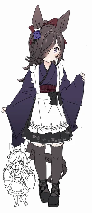 これは和風メイドライスちゃんのラフです 