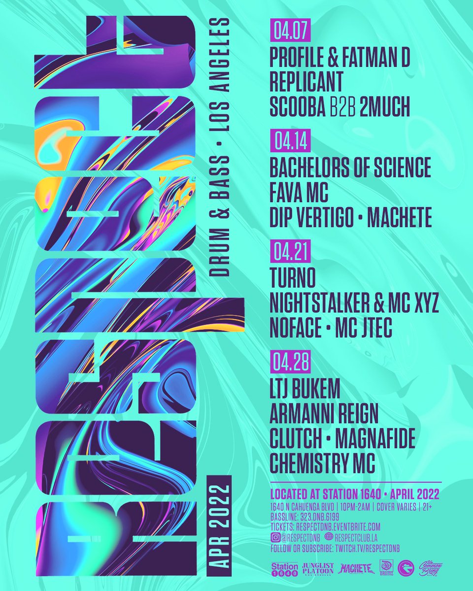 Our #april2022 event calendar is here! 🔥🔥🔥

Tickets: respectdnb.eventbrite.com