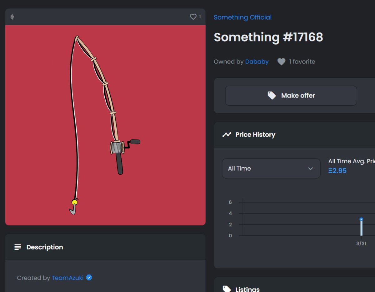 imagine you pay 4 eth and get a fishing rod for it😂 #azuki #azukinft #somethingofficial