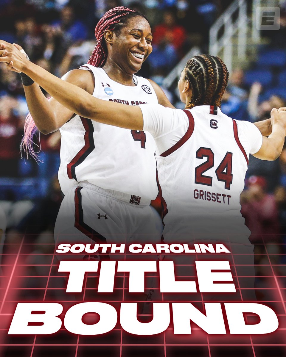 espn's tweet photo. FOR THE SECOND TIME IN PROGRAM HISTORY ...

@GamecockWBB is going to the National Championship! 💪 #WFinalFour https://t.co/tIUUdpDGQu