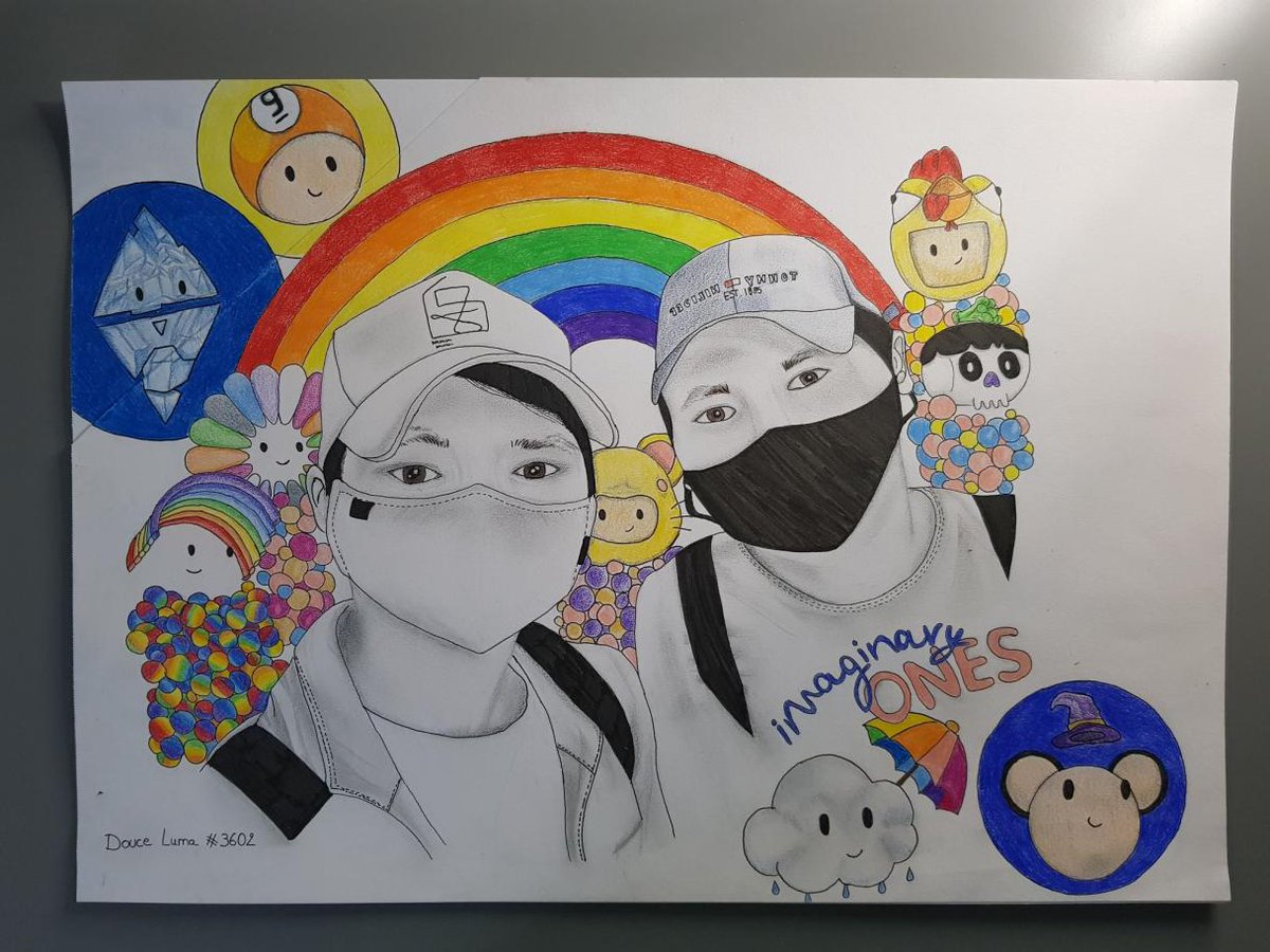 DouceLuna1's tweet photo. I present you my fan art for the Imaginary Ones project, it represents the founders as well as the team without forgetting the universe around the fantasy and the joy. 
@Imaginary_Ones @cmttat @heygentlewhale
@kbbyhoon @reilacs #Imaginaryones #ionsfollowions https://t.co/hc805PrzLo