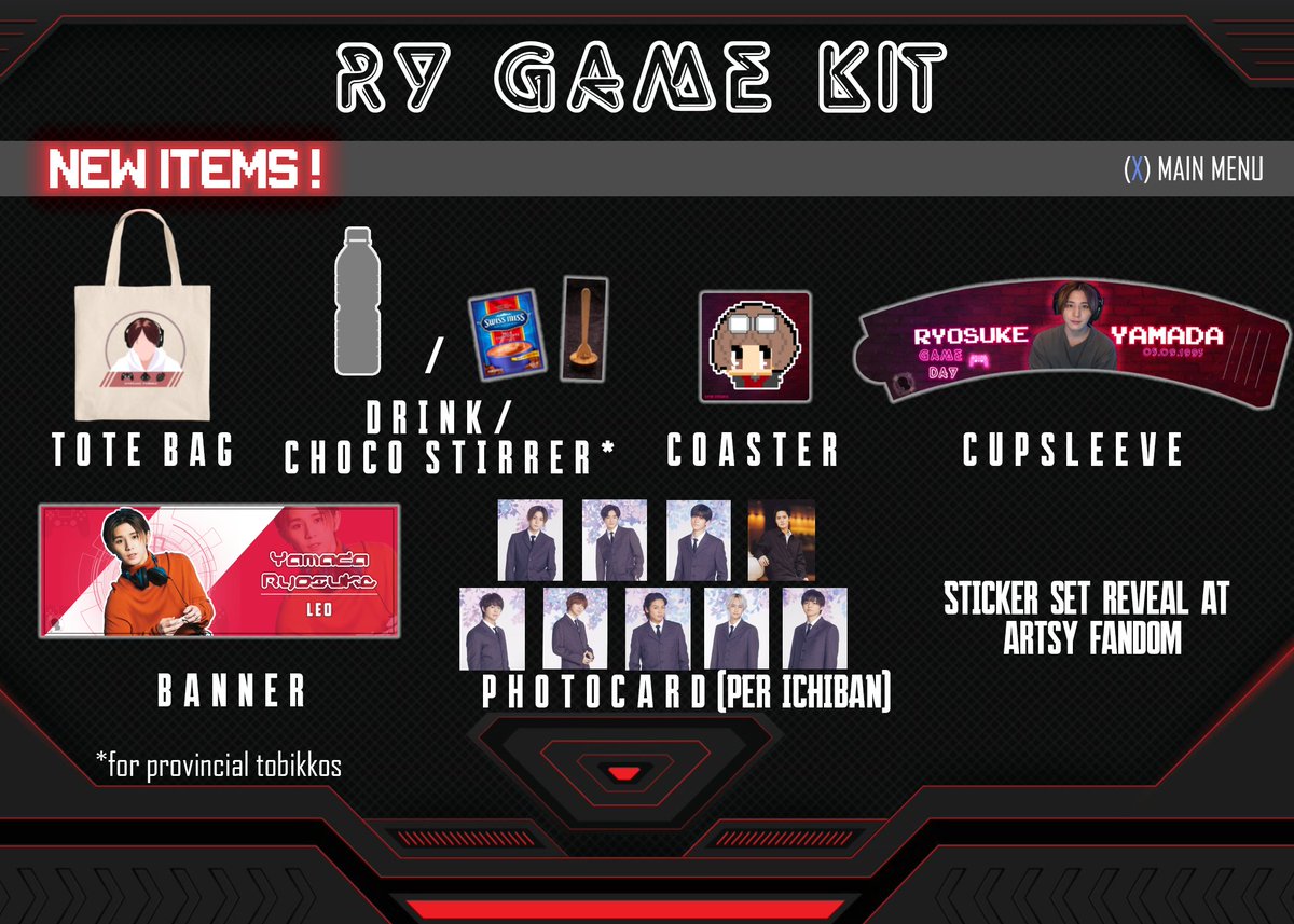 RYPH_events's tweet photo. Hi everyone! Here is what you've all been waiting for! Here are the kit designs plus additional goodies~!😊

Shipping dates:
Kit 1- May 5 by @hellocoffeecafe 
Kit 2- to be shipped on the last week of April

sticker set reveal soon at @AyaYamada_artsy 
#RyosukeYamadaGameDay #RYPH https://t.co/LE4qclAMZH