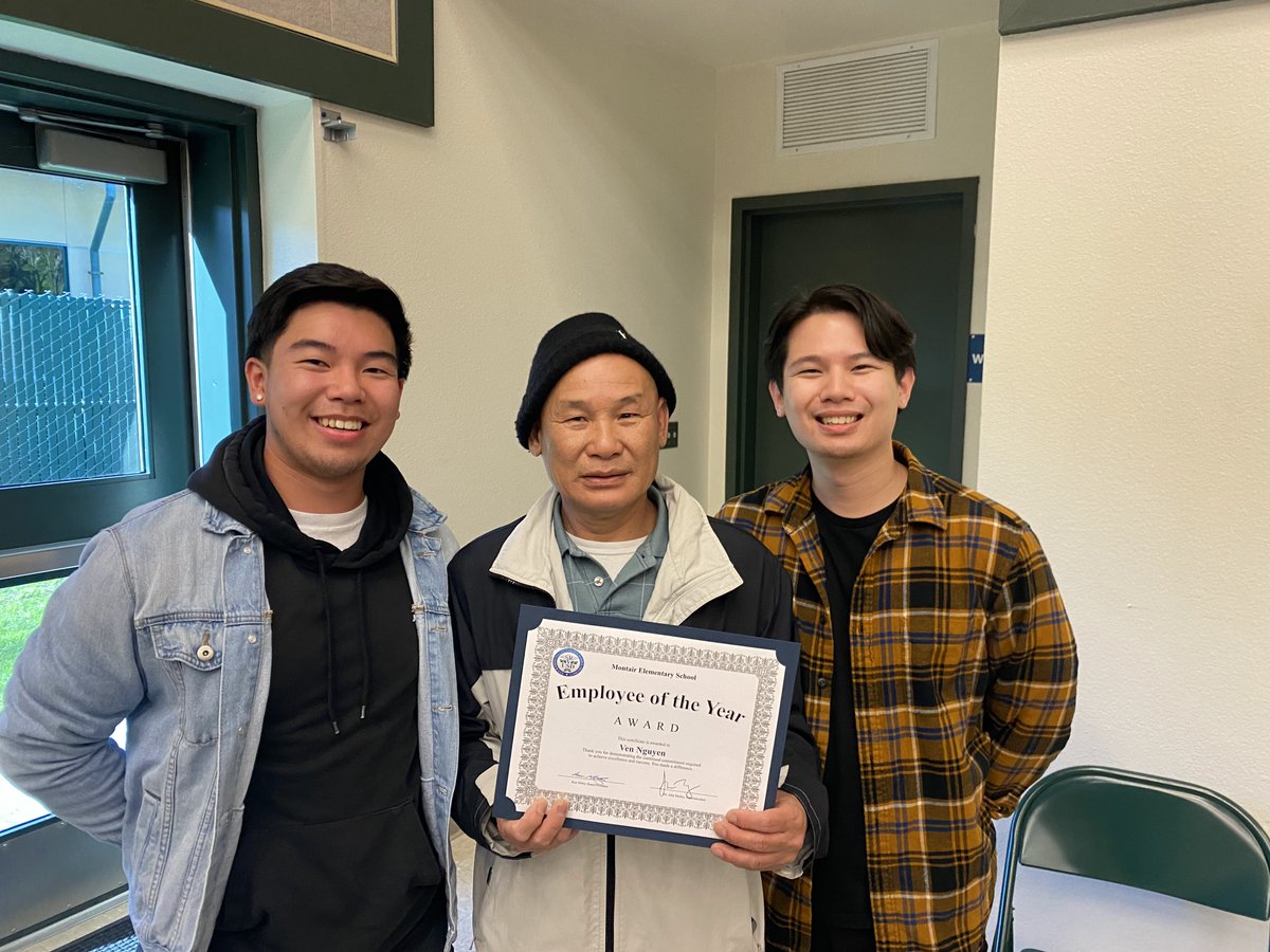 Congratulations to our custodian, Ven Nguyen for being Montair's Classified Employee of the Year!!!
