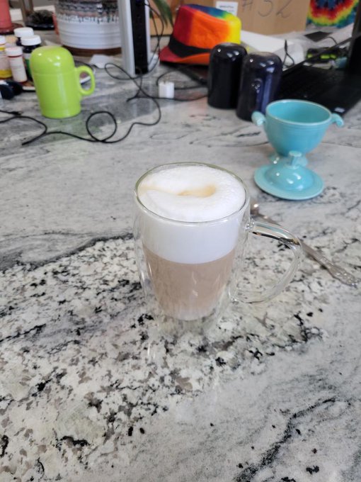 I've also been perfecting my lattes! Miss my European lattes,but I am getting pretty good!! https://t