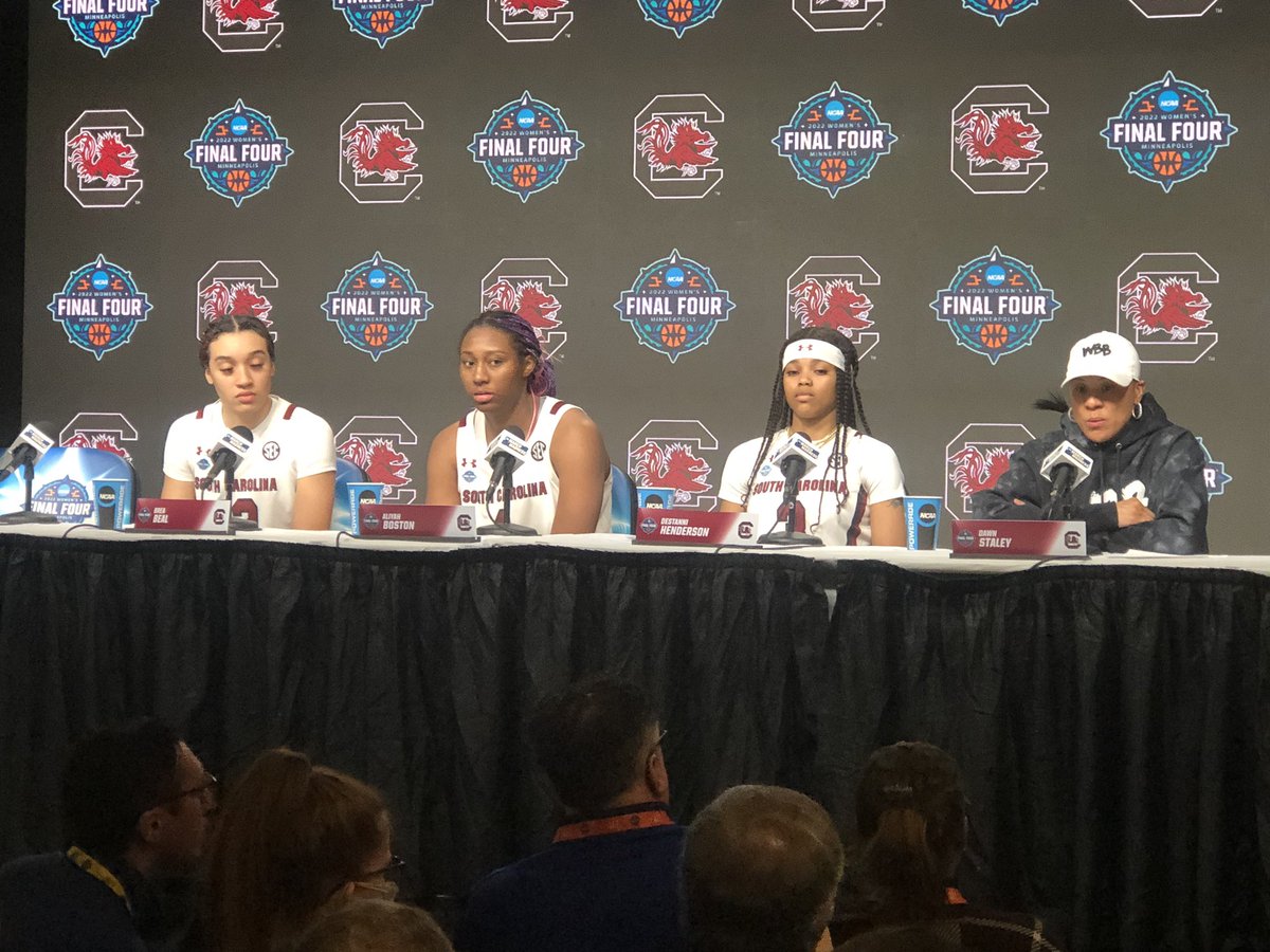 chandlerdmack's tweet photo. Checking in with the stars of the @GamecockWBB ! 

Hear from them tonight on @WLTX #Gamecocks https://t.co/irXtDFUuCA