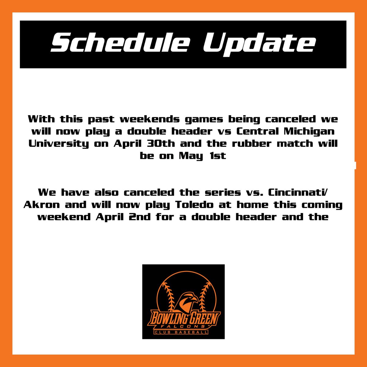 Schedule update