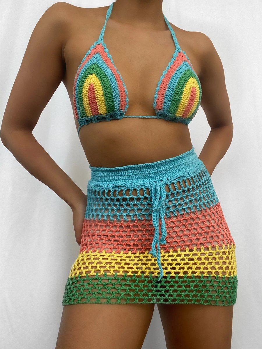 AMarkadas's tweet image. One of the most popular fashion trends of 2022:
Crochet set.