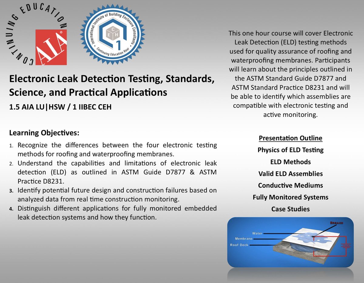 RCACAL's tweet image. Leak Detection webinar coming up April 12! 1.5 @AIANational LU|HSW / 1 @IIBEC2020 CEH credits. Register now: bit.ly/3uMydr9