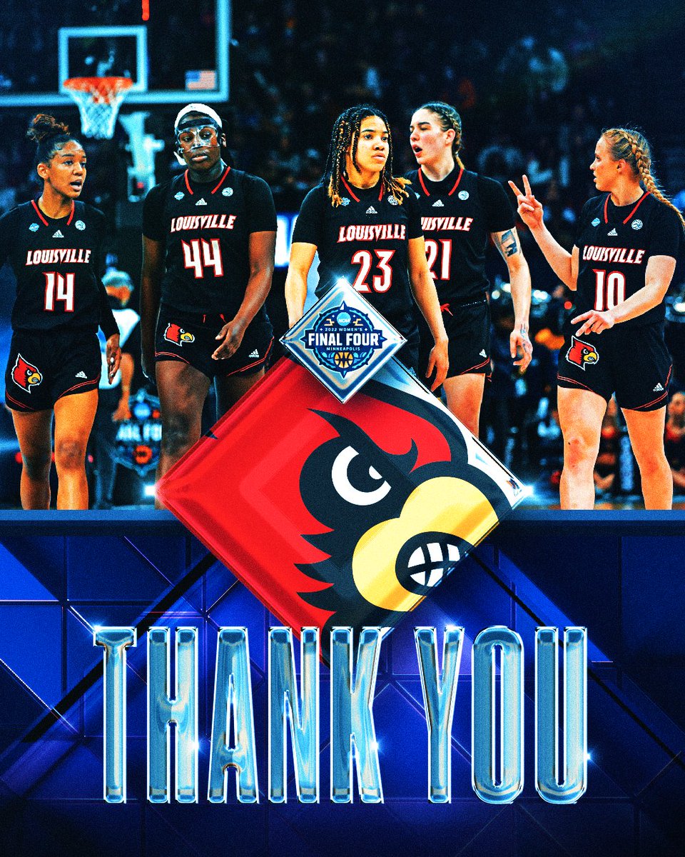 MarchMadnessWBB's tweet photo. Amazing season Louisville ♥️

#WFinalFour x @UofLWBB https://t.co/mFgL3iML1V